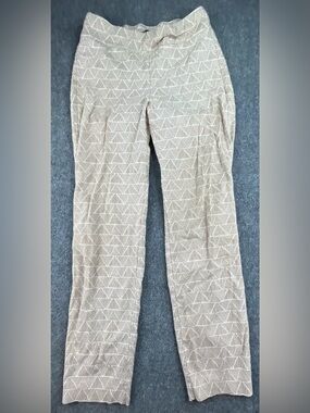 J. McLaughlin Women’s Tan & White Geometric Pull On Pants Size 10